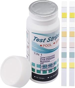 Spa Test Strips Kit - 100 Pieces Pool Aquarium, Multifunctional Testing Paper Set, Durable Paper Material Build, Accurate Measurement Feature, Freshwater Saltwater Use, Swimming Spa Pond Cleaning