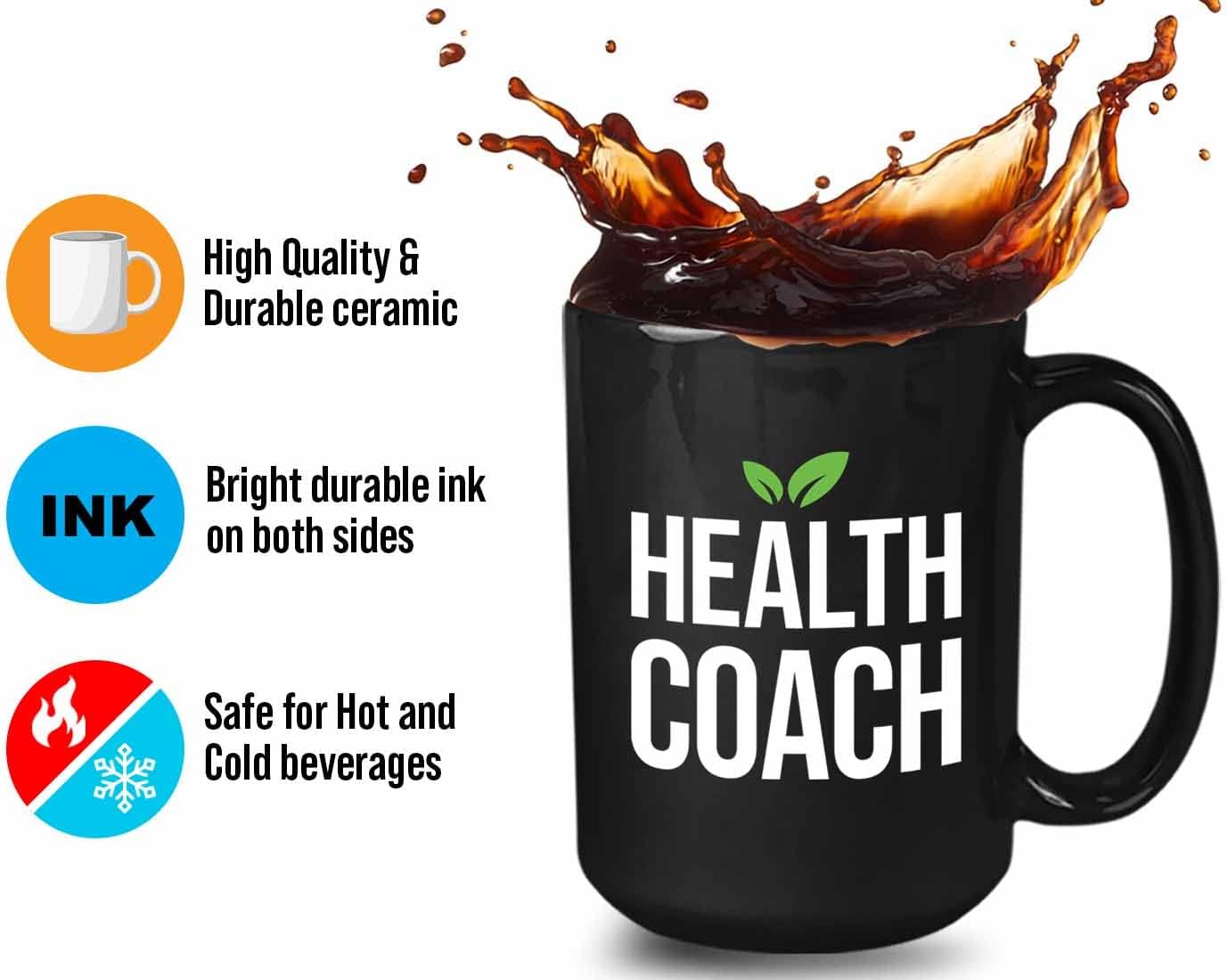 Bubble Hugs Dietitian Coffee Mug 15oz Black - Health Coach B - Registered Dietitian Nutritionist Foodies Future Dietician Vegeterian Consultant Diet Plan Dietary