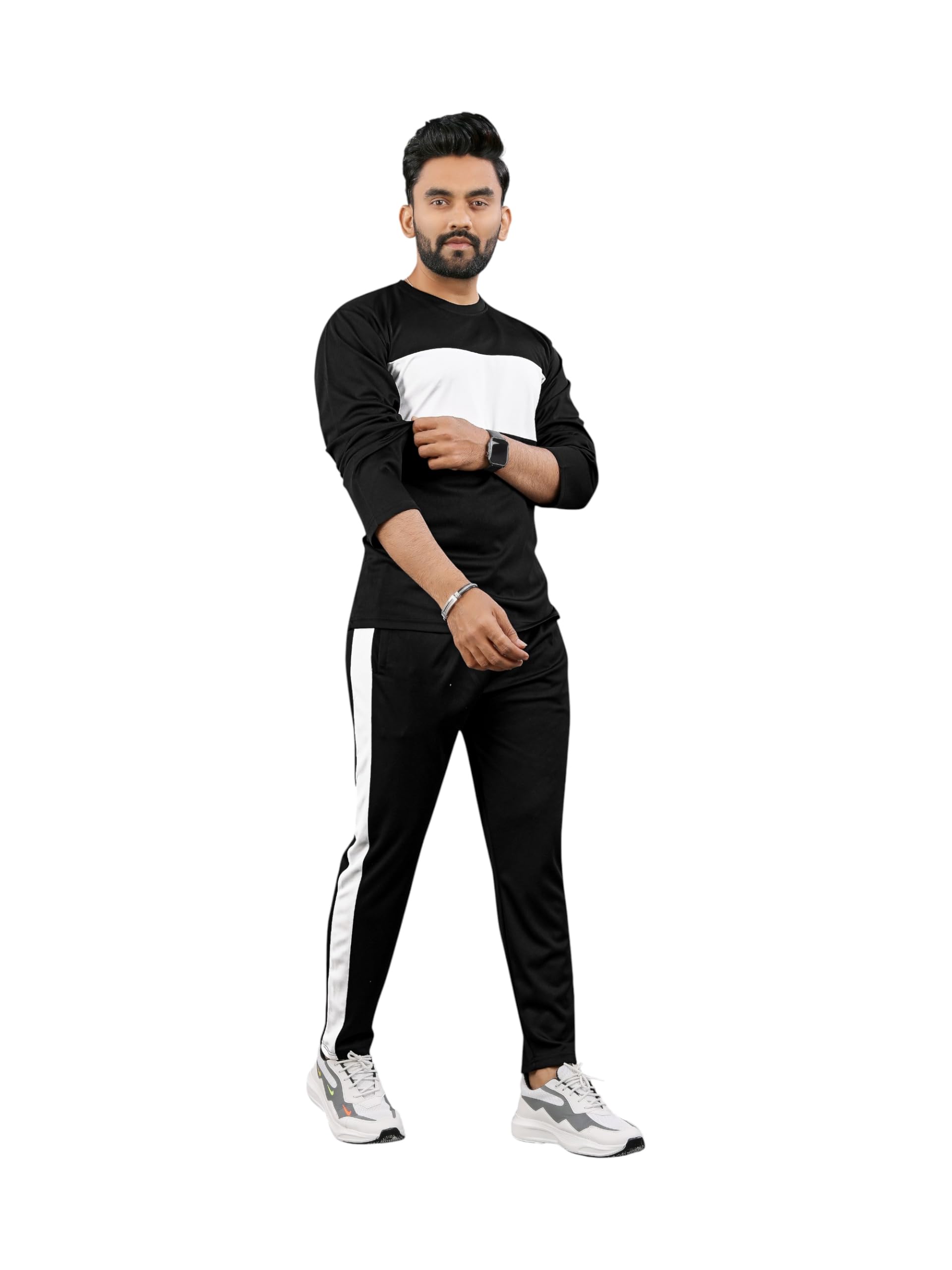 Cotton Blend Night Suit/Summer Suit for Men, Regular Fit Full Sleeves T-Shirt and Lower Set | Cord-Set Track Suit for Boys | Ideal for Casual Outings, Workout, Gym, Sports-image-25