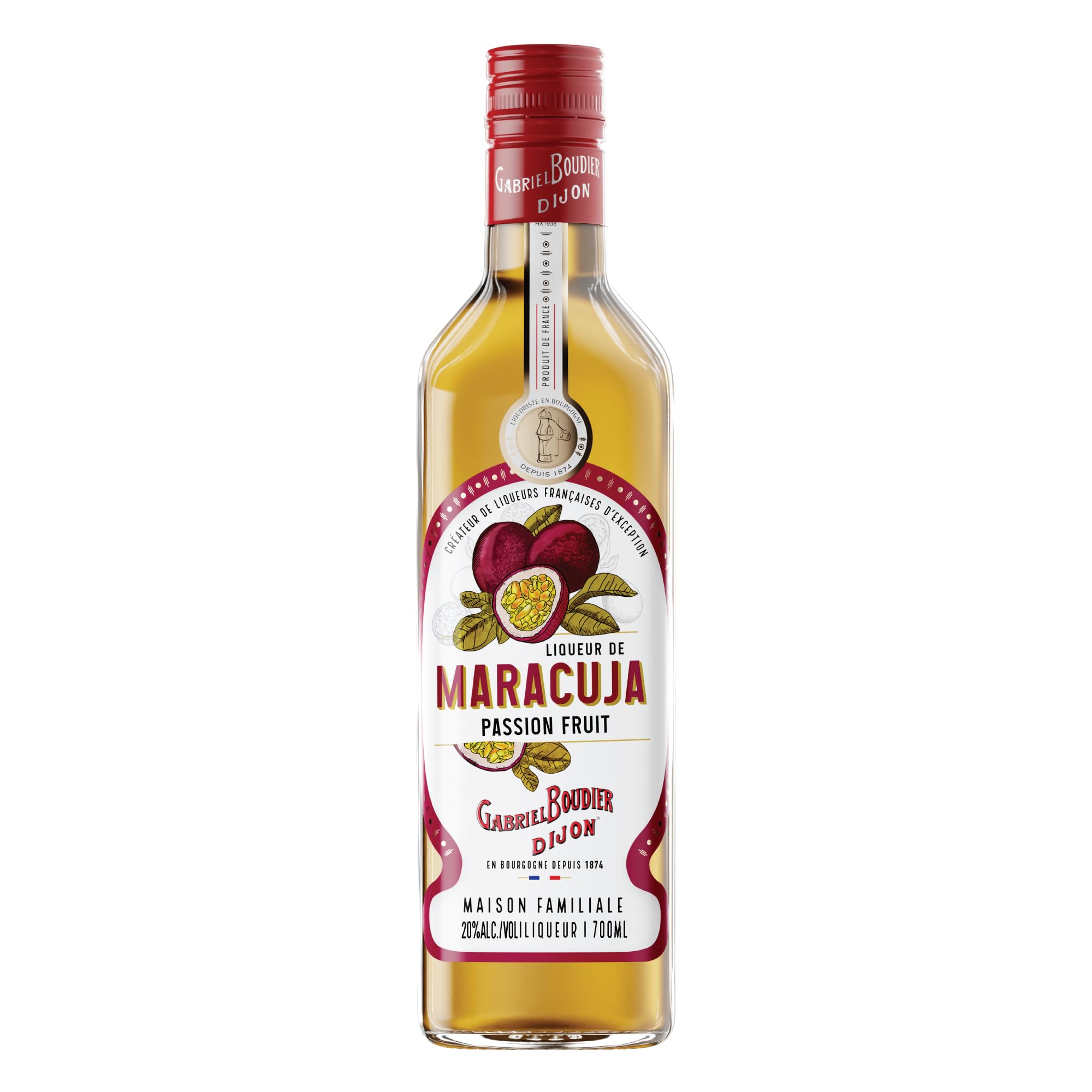 Gabriel Boudier Passion Fruit Liqueur - 50cl, 20% ABV - Premium French Flavoured Passionfruit Liqueur for Cocktail Mixers - Ideal for the Ultimate Passion Fruit Martini