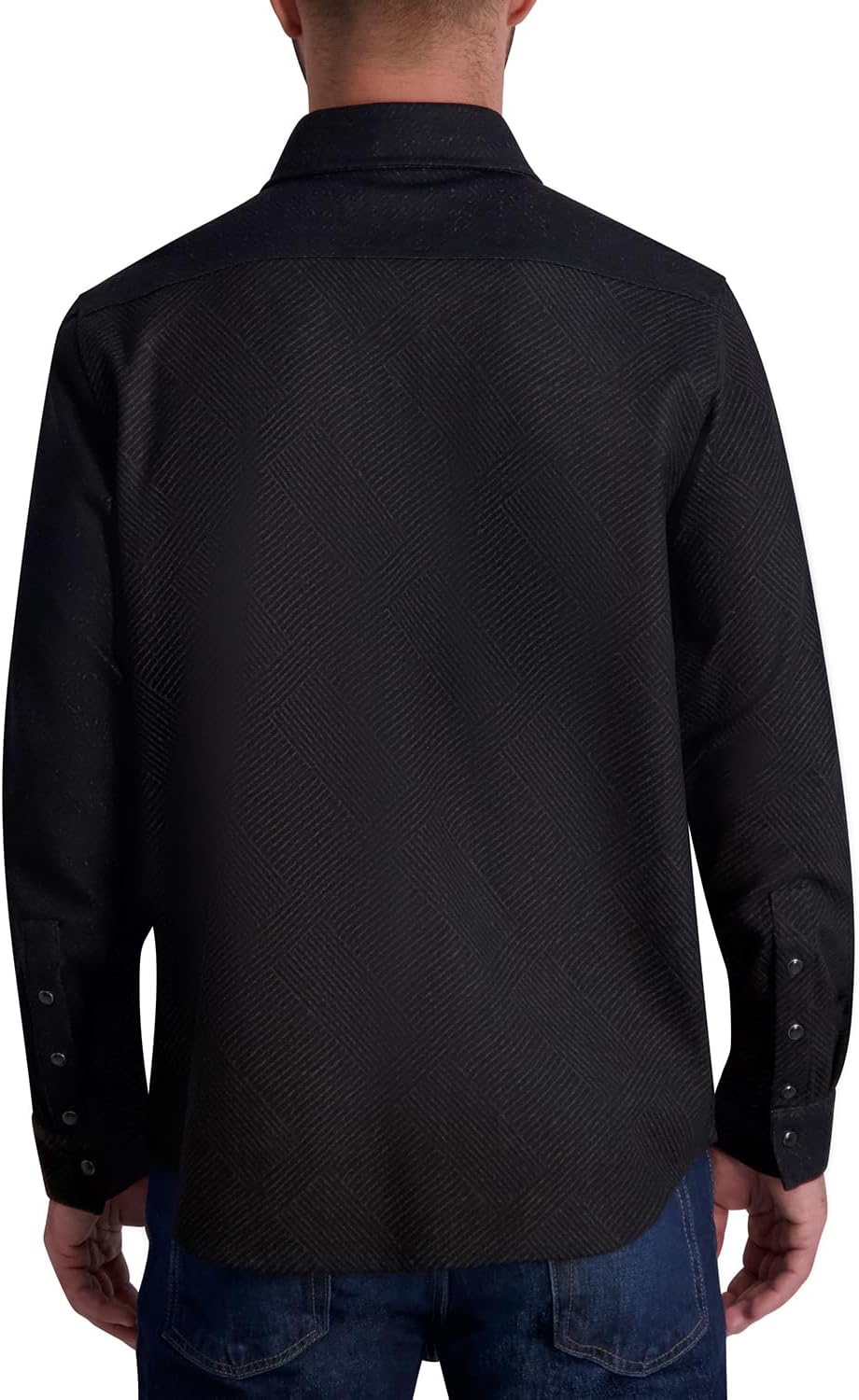 Karl Lagerfeld Mens Chest Pockets Long Sleeve Mixed Pattern Shirt Jacket - Image 3