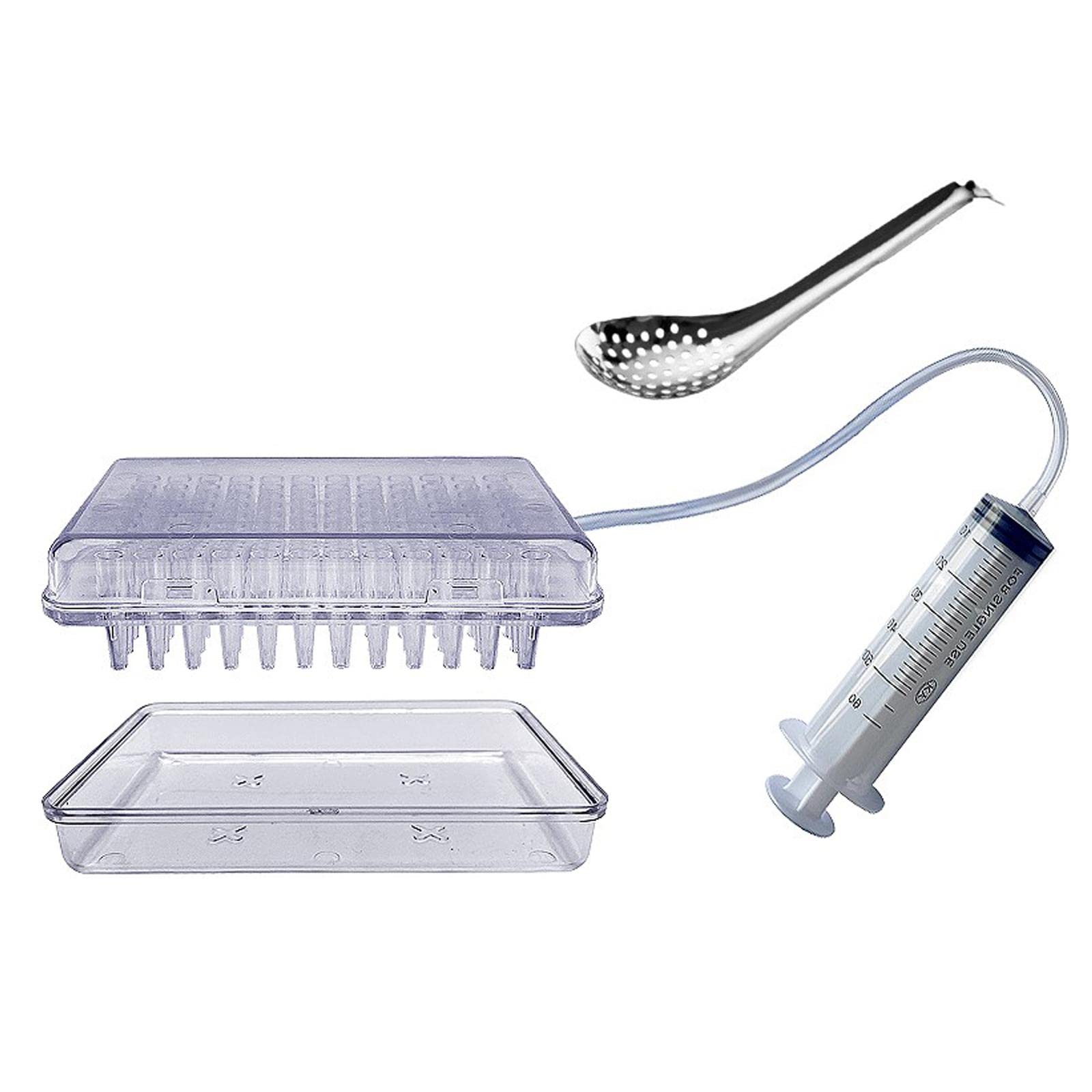 Spherification Dropper Gastronomy 96-Holes Fish Roe Sauce Dispenser Strainer Filter Tools & Tube Kitchen, 02, 18cmx13cmx5cm