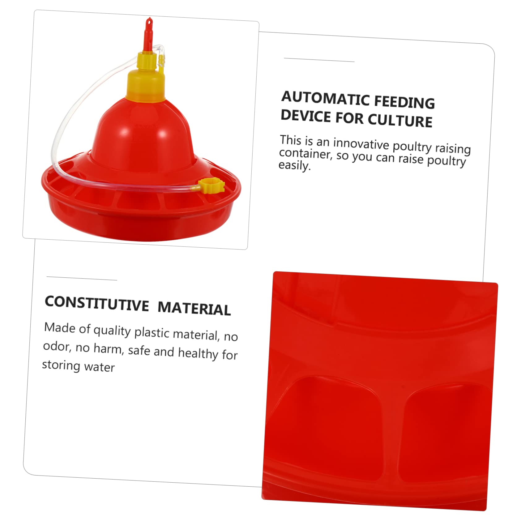 Abbeveratoio Automatico per Pollame e Oche, Plastica Rossa, Flusso Costante, Resistente al Freddo, per Uso Domestico in Fattoria