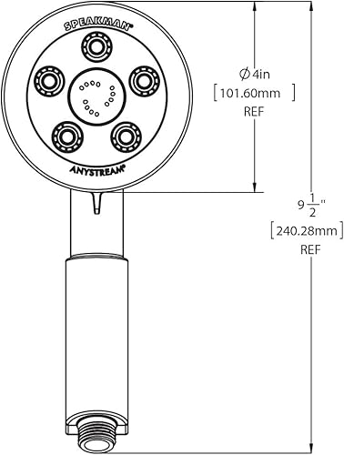 Vista 7 de Speakman Neo Anystream- Cabezal de ducha ajustable de alta presión, cromado pulido, VS-3010 Cromo pulido