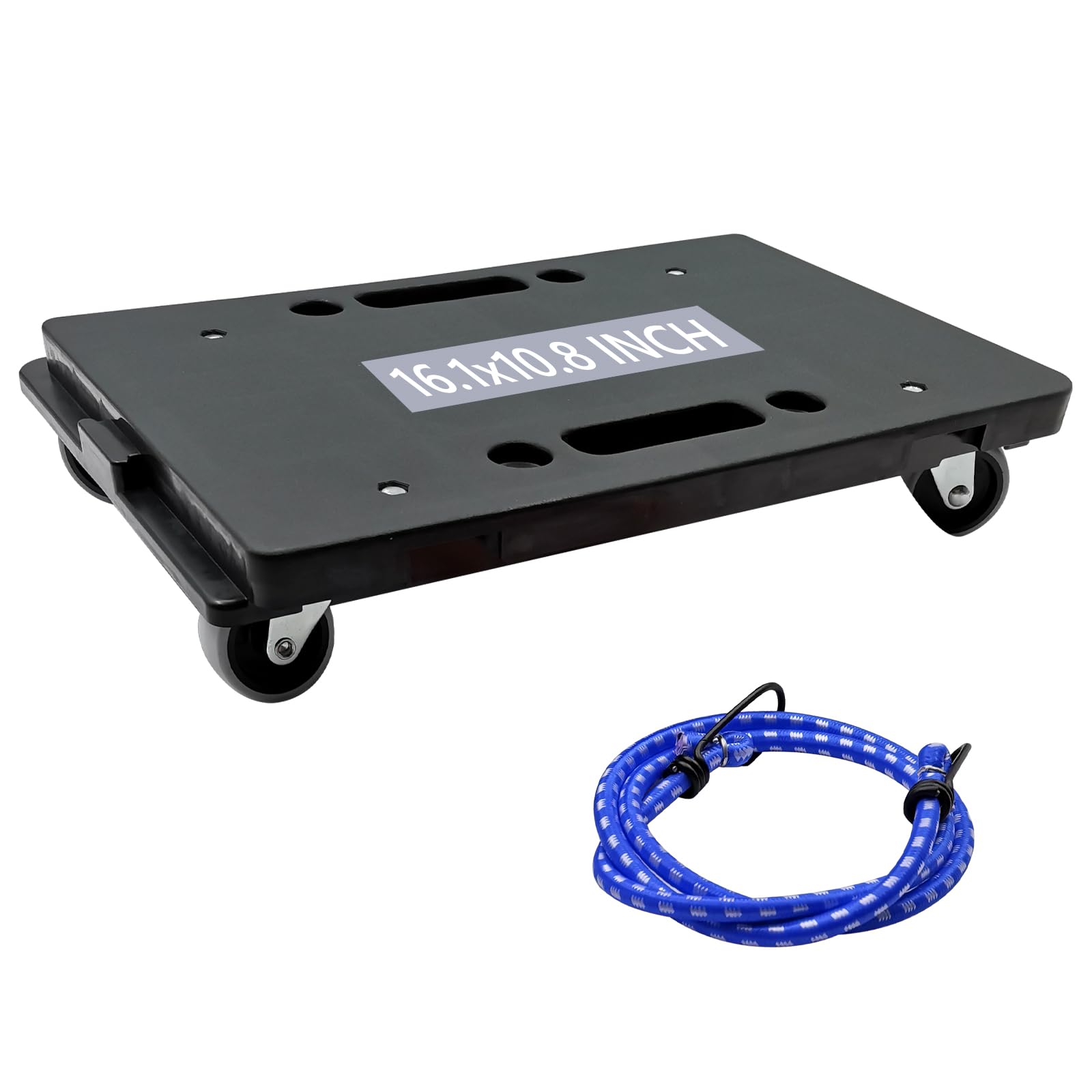 Bjssbjh Black Furniture Dolly, Portable Furniture Movers With 4 Wheels Heavy Duty Flat Dolly For Moving Furnitures 440Lbs Capacity Interlocking Design Dolly Cart (1, )