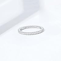 Vista 4 de Tienda Essentials Rhodium Plated Single Row Pave Stackable Eternity Ring