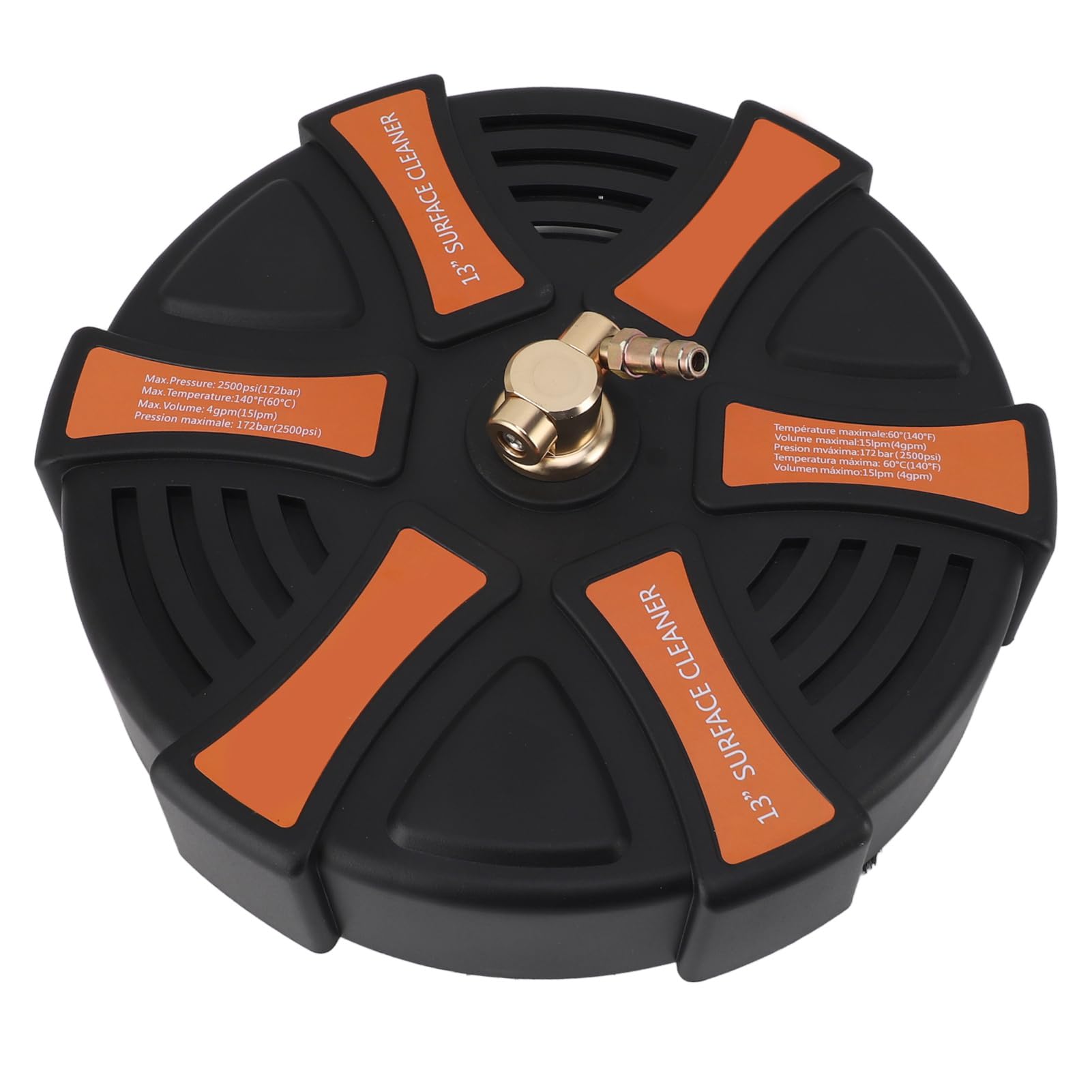 Hochdruckreiniger Oberflächenreiniger 13 Zoll – 2500 PSI, Edelstahl/Messing, Mit 2 Pleuelstangen