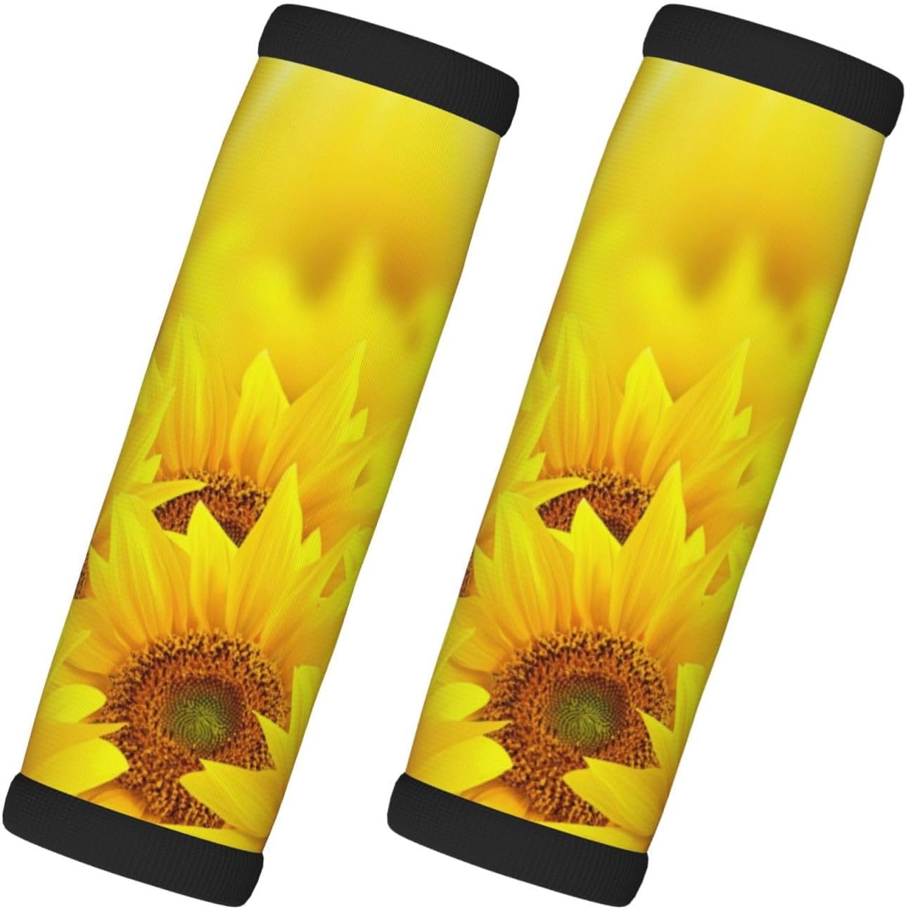 Yellow Sunflower Print 2 Pack Luggage Handle Wrap for Suitcase, Comfort Soft Handle Covers, Luggage Accessories