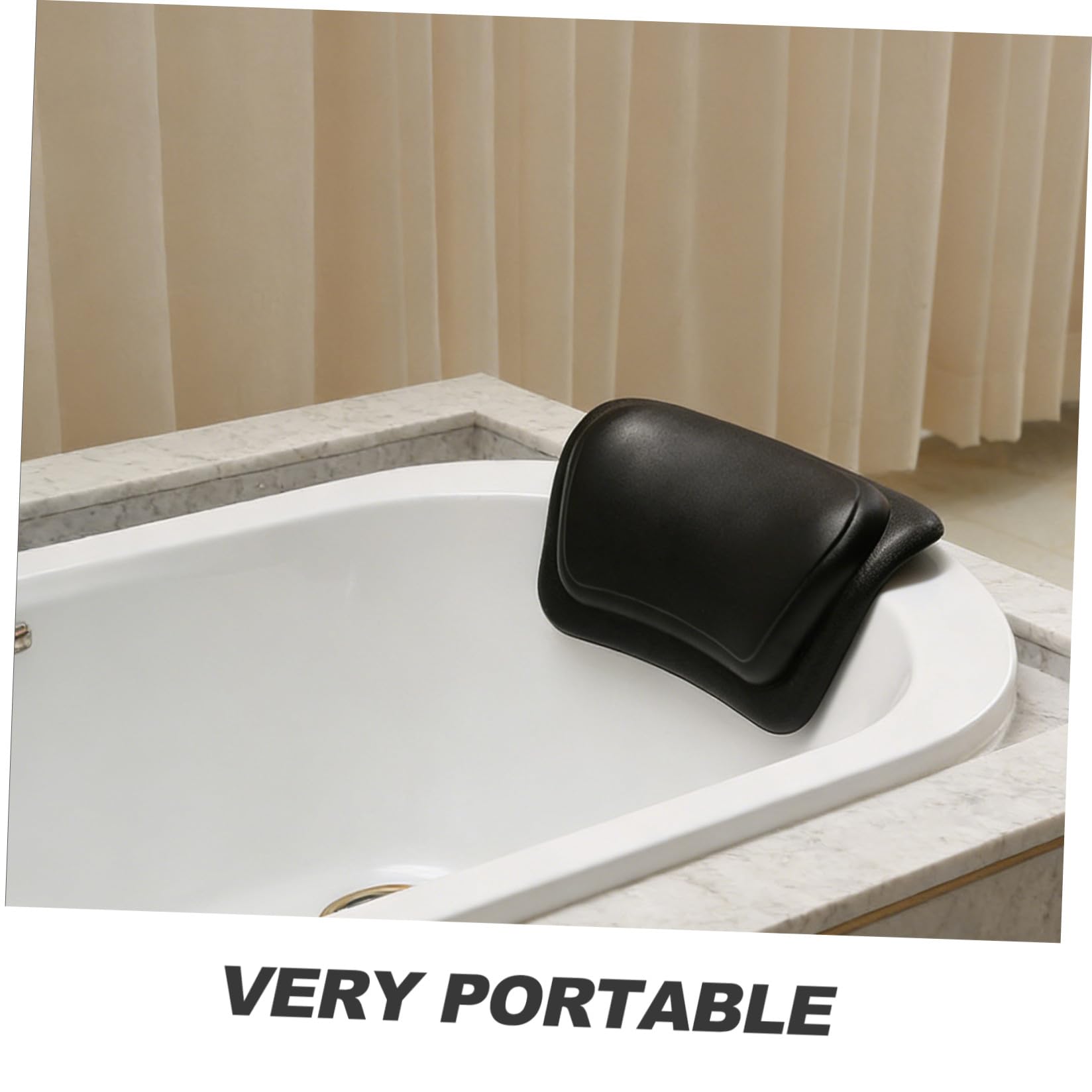 GALPADA Almohada Cervical para Bañera con Soporte Ergonómico para Cuello, Material PU y Ventosas Fuertes para SPA y Baño en Casa