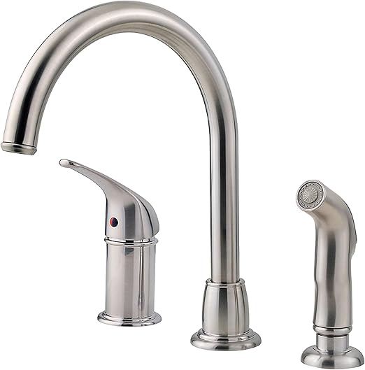 Pfister LF-WK1-680S Cagney 1-Handle Kitchen Faucet with Side Spray in Stainless Steel, 1.8gpm Pfister LF-WK1-680S Cagney 1-Handle Kitchen Faucet with Side Spray in Stainless Steel, 1.8gpm