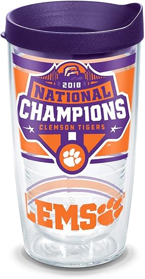 Amazon Com Tervis Ncaa Clemson Tigers 2018 National Champions Insulated Tumbler With Lid 16 Oz Clear Sports Outdoors Clemson Tigers 2022 National Championship Tervis Cup