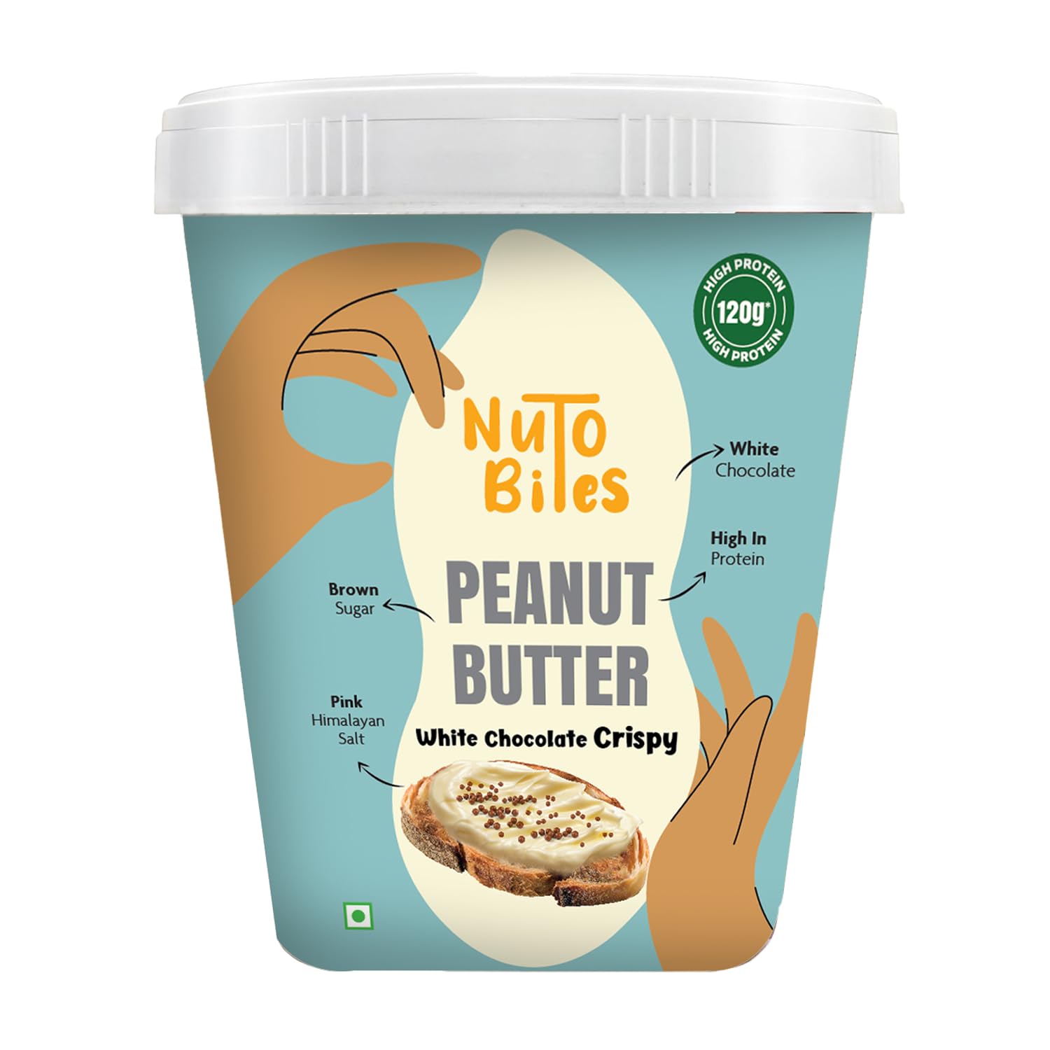 Nutobites White Chocolate Crispy Peanut Butter (500 grams) 120 grams High Protein In Jar | Gluten-Free | No Palm Oil | Less Sugar | Energy Booster | Zero Trans Fat | Zero Added Oil (B0DFHVRPP4) Amazon Price History, Amazon Price Tracker
