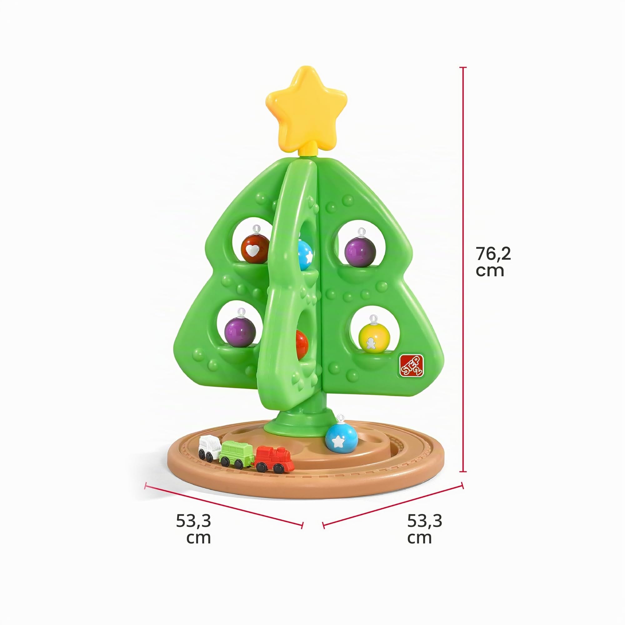 Step2 My First Christmas Tree | Sapin De Noël en Plastique pour Les Tout-Petits | Comprend Une Étoile, 8 Boules Et Un Petit Train