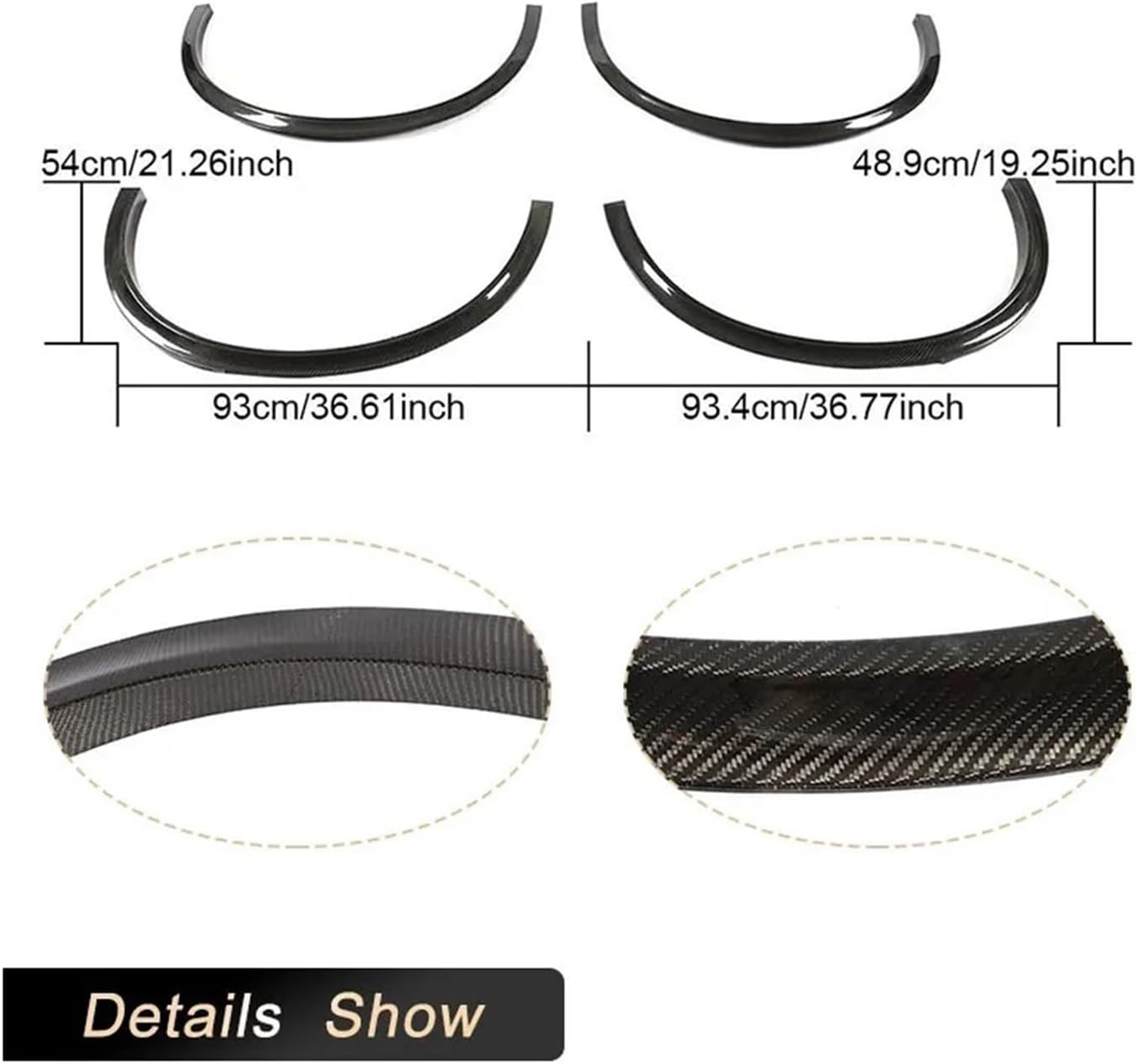 Car Wheel Arches Fender Flares Compatible with Alfa Romeo Stelvio 2017-2019 Wheel Eyebrows Mudguards Body Kits Full Carbon Fiber FRP(Matte Black FRP)