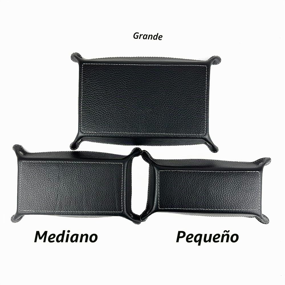 FrasiBags Vaciabolsillos de Piel Made in Italy, Bandeja de Valet Porta Objetos de Piel, Organizador de Escritorio Rectangular Medio (Taupe/Marrón)