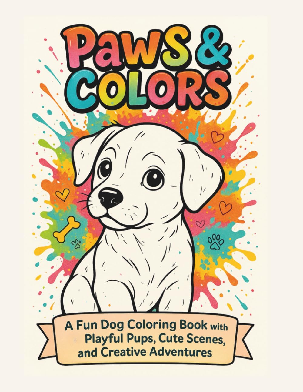 Paws & Colors: A Fun Dog Coloring Book with Playful Pups, Cute Scenes, And Creative Adventures