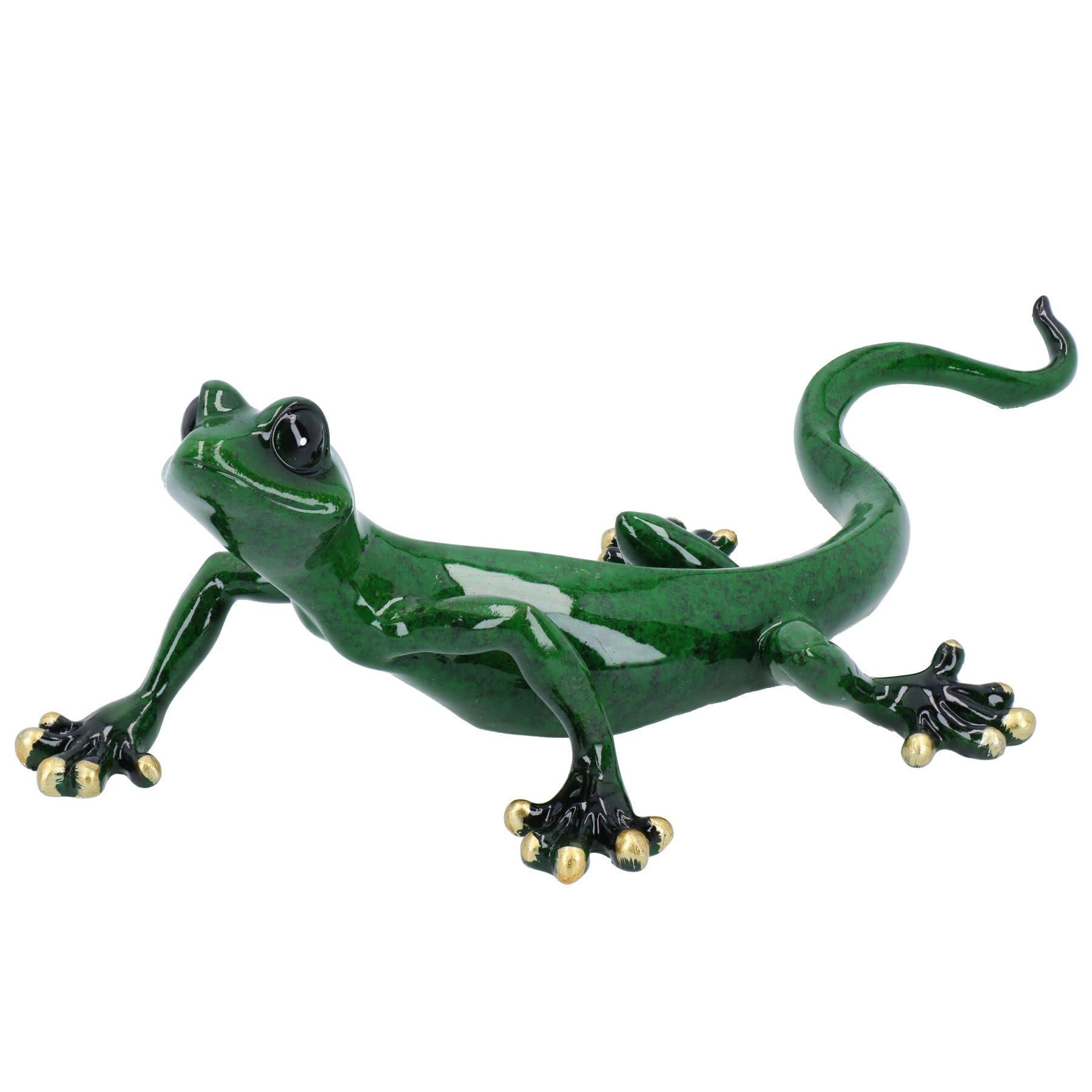 Ab Tools Dark Green Green Gecko Lizard Resin Wall Shed Sculpture Statue Ornament House Medium