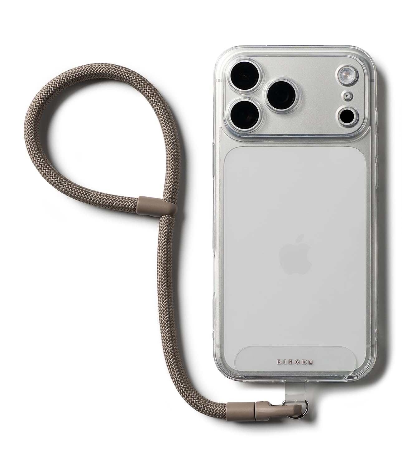 Ringke Holder Link Flow Hand Strap [P Type] with TPU Tether Tab, Adjustable Tangle-Free Polyester Sturdy Rope Wrist Loop Compatible with Universal Smartphone Case, etc. - Mocha Mousse