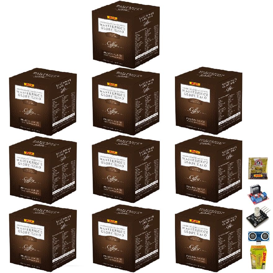 GLORYHALO Instant Coffee Mix Healthy 19 in 1 Vegan Roasted Snack Delicious Mellow Intense 150 grams (10 Sachets) Set 10 By Beautygoodshop [Get Free For You Beauty Gifts]