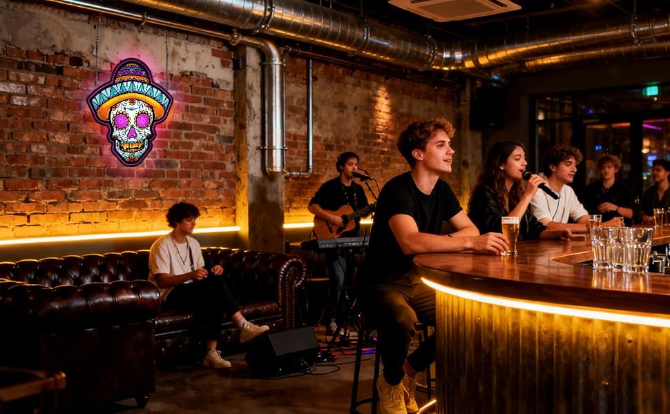 Mexican Day of the Dead Neon Sign,Innovative Integral Forming Process,With Dimmable Switch For All Holiday Party and Home Decoration - Image 5