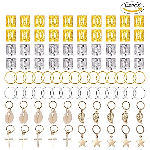 12 Pezzi Trecce Per Capelli Argento - Clip E Polsini Per Barba E Trecce, Accessori Styling Unisex