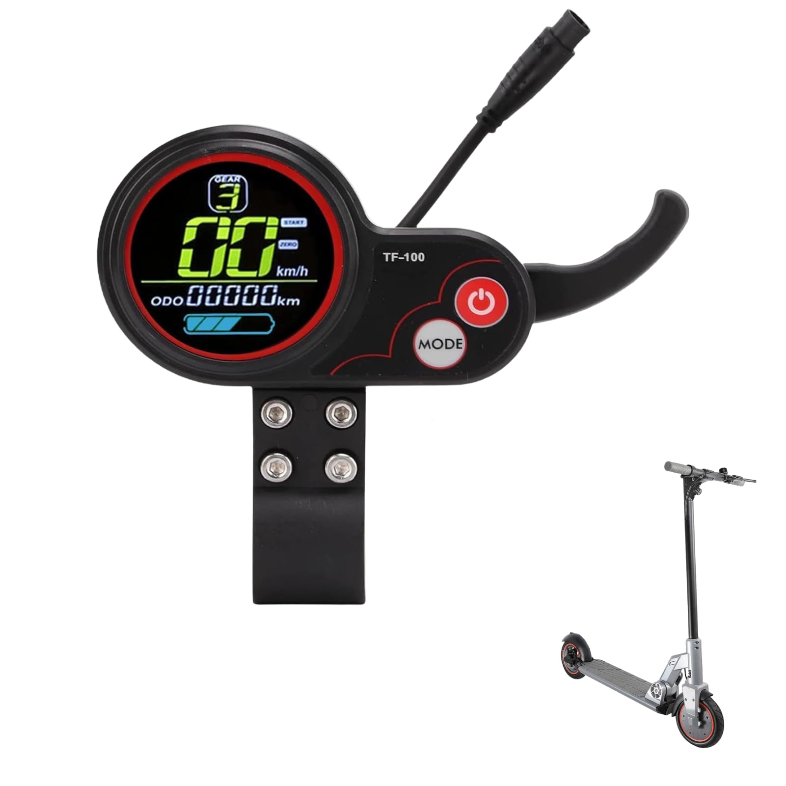 Wy?wietlacz Skutera Elektrycznego BOROCO, Wy?wietlacz LED Przepustnicy 48 V TF-100 ABS 6-pinowy Instrument Komunikacyjny Akcesoria Do Modyfikacji Dla Kontrolera Skutera Elektrycznego M4