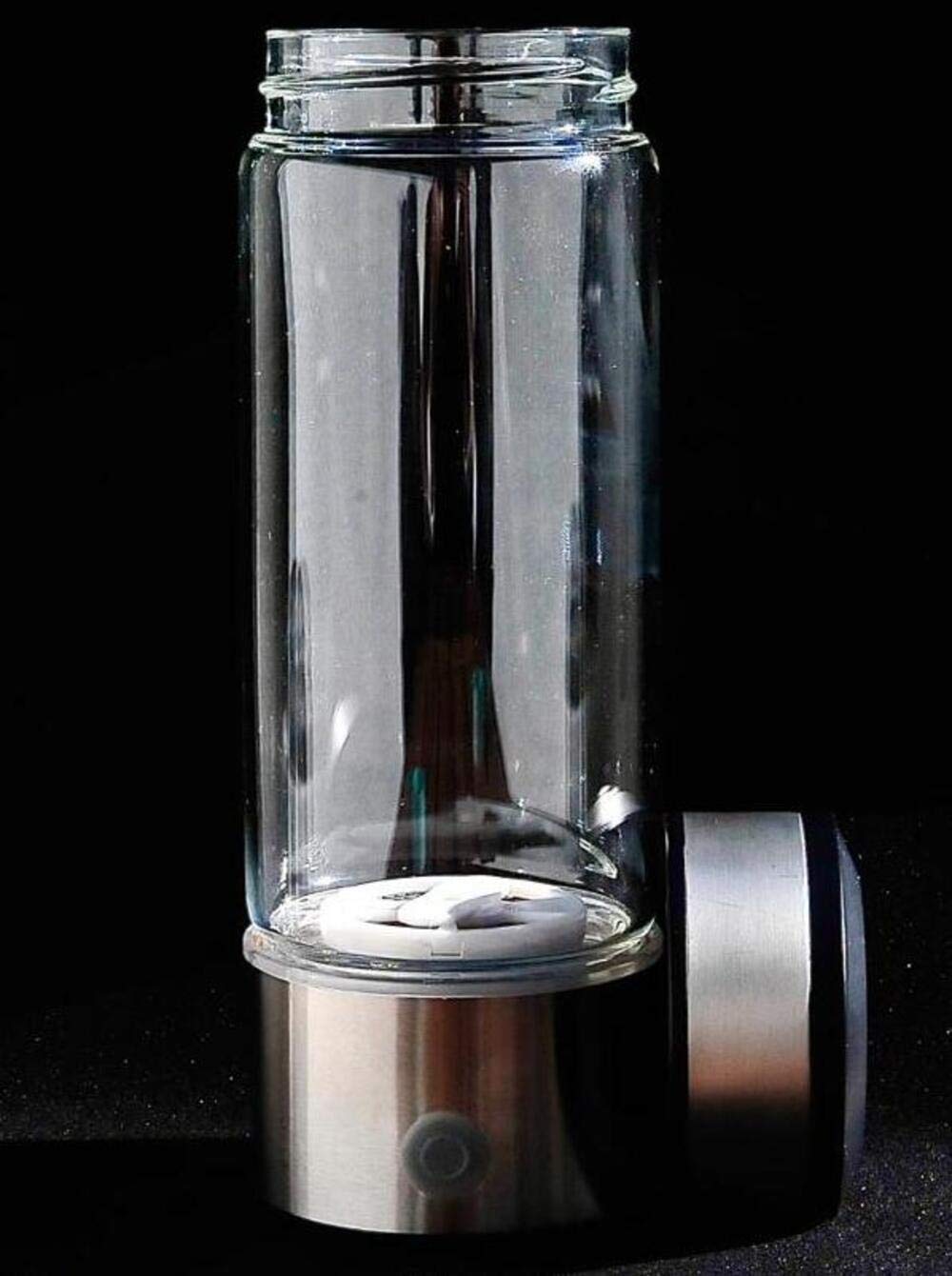 Borraccia Acqua Idrogenata Portatile, Generatore di Acqua con Idrogeno Molecolare, Bottiglia per Acqua All'idrogeno, Acqua Alcalina Ionizzata Ricca di Antiossidanti, Vetro, 450 ml