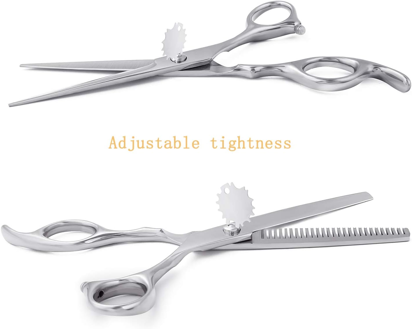 Hairdressing Scissors Flat Cut Hairs Cutting Bangs Stainless Steel Thinning Hair Teeth Scissors Professional Hair Scissor Set (Silver) : Beauty & Personal Care