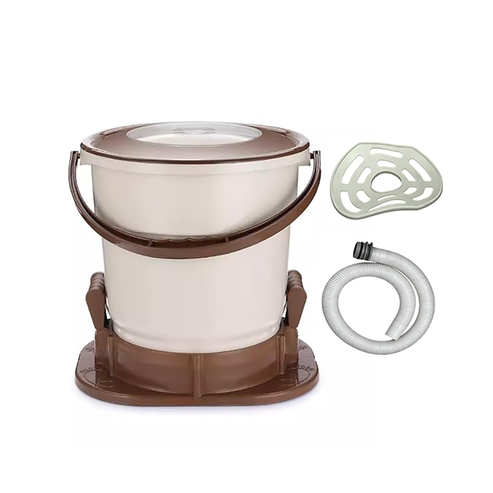 Spin Dryer Manual for Clothes, Dimensions: 35x36.5x39cm, 10S Fast Dehydration, with Handle, No Electricity Required (2500RPM / Min), for Home, Dorm, RV,Brown