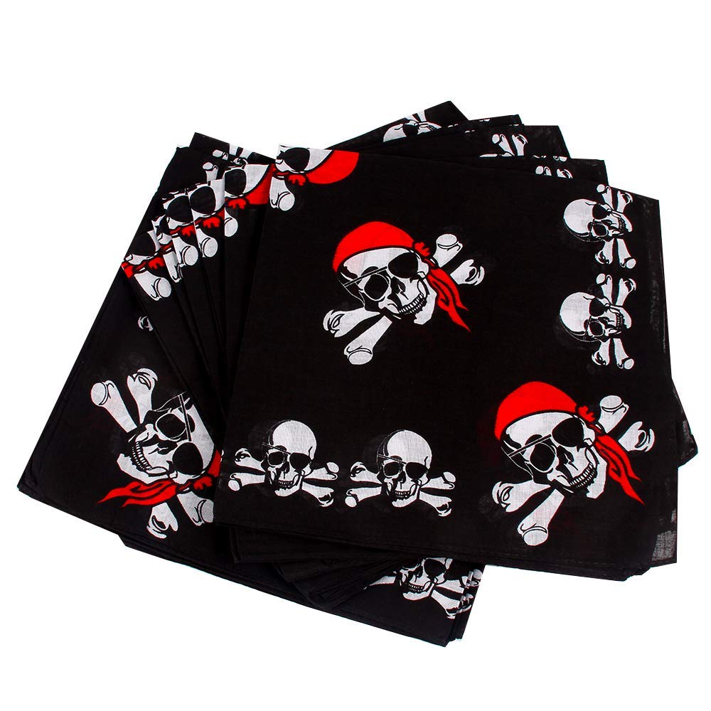 Beyond Dreams 14 Kopftücher mit Totenkopf Motiv - Piratenparty - Kindergeburtstag - Bandana - Hals-Tuch - Mundschutz - Nasenschutz - Set