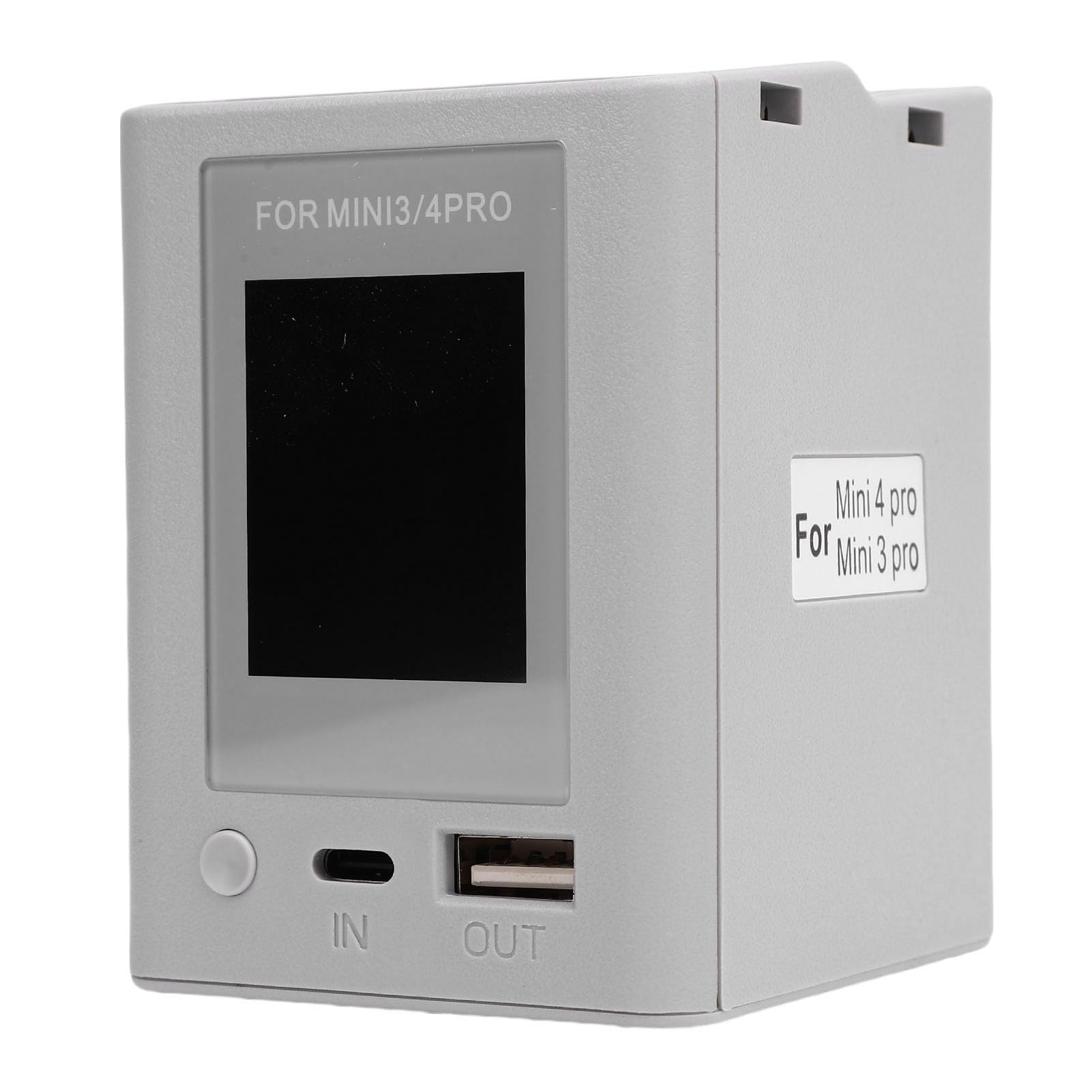 Cosiki Hub Caricabatteria per Droni, Stazione di Ricarica Rapida PD da 45 W con Display LCD, per Batterie Mini 3, 3 Pro, 4 Pro Drone, 2 Batterie Caricate Contemporaneamente