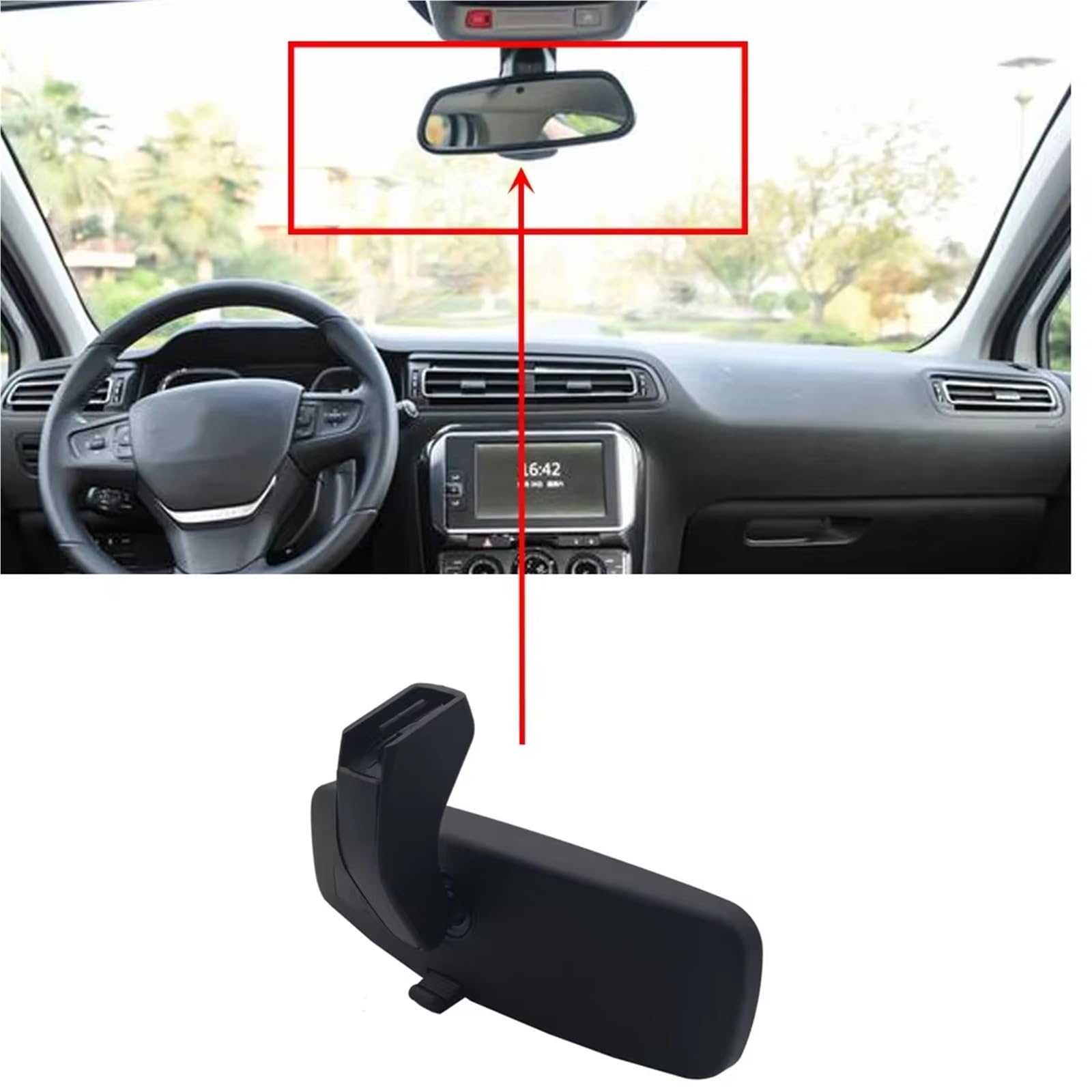 Miroir arrière pour Citroën C4 - Couvercle intérieur en verre