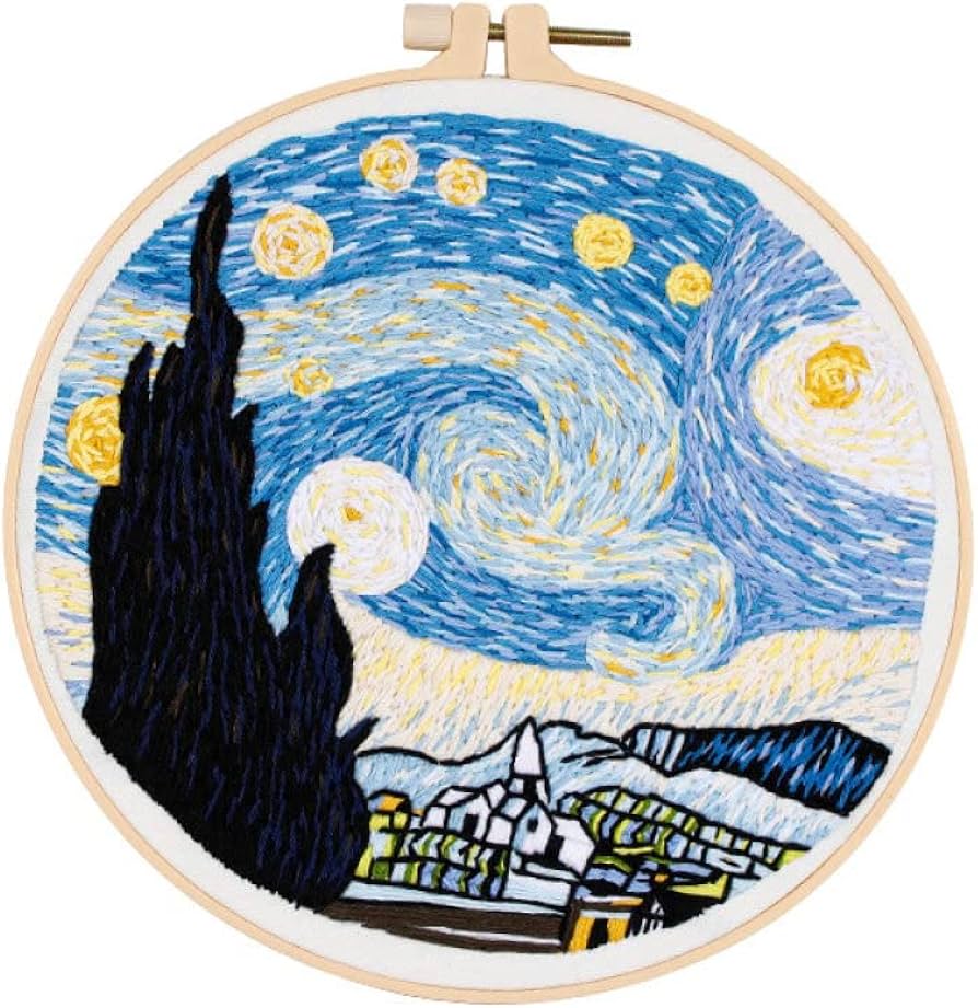 Amazon | ゴッホ星月夜パターン刺繍キット、大人の手作りクラフト愛好