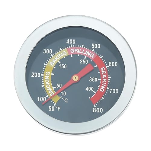 Termómetro de parrilla de carbón para barbacoa, indicador de temperatura de acero inoxidable de 2.05 pulgadas, indicador de calor, indicador de