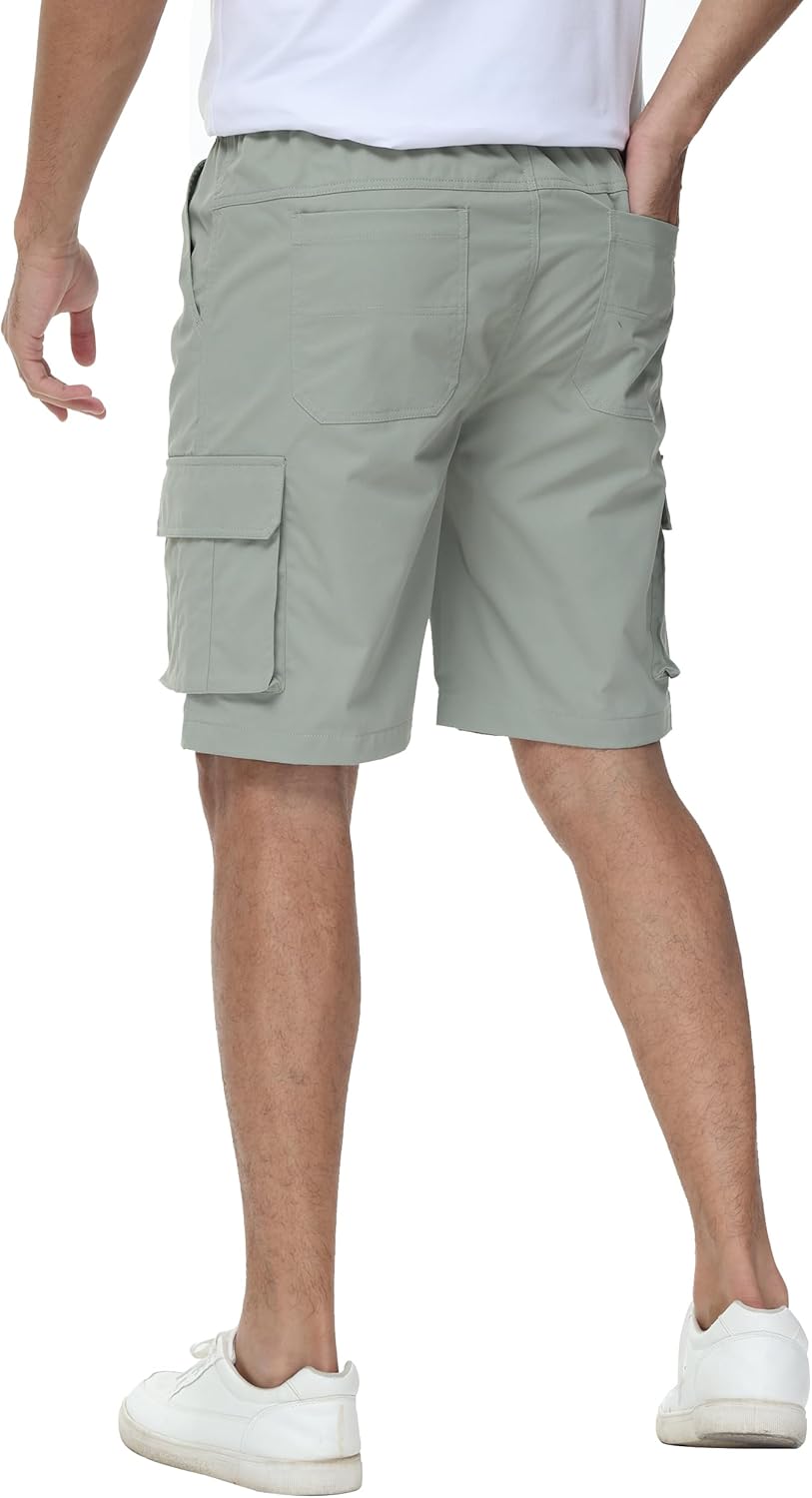 YuKaiChen Men's Cargo Shorts Relaxed Fit Stretch Drawstring Elastic Waist Casual Shorts with Pockets - Image 3