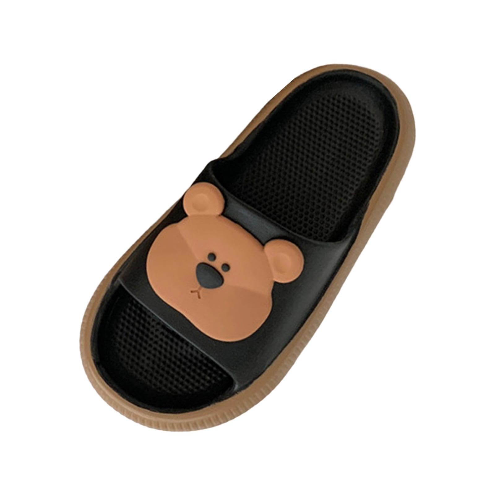 Cartoon of Bear Slippers Open Toe House Sandals for Beach Holidays Household Black of 40 To 41-image-6