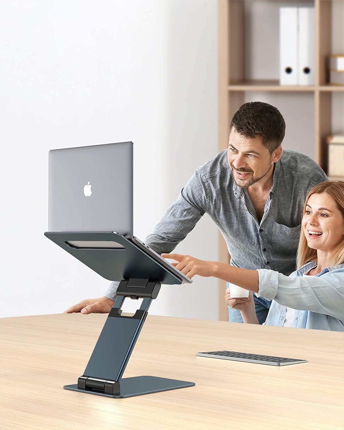 Limited Stock Nulaxy Laptop Stand, Ergonomic Sit to Stand Laptop Holder Convertor, Adjustable Height from 1.18 to 21, Supports up to 22lbs, Compatible with MacBook, All Laptops Tablets 11-17