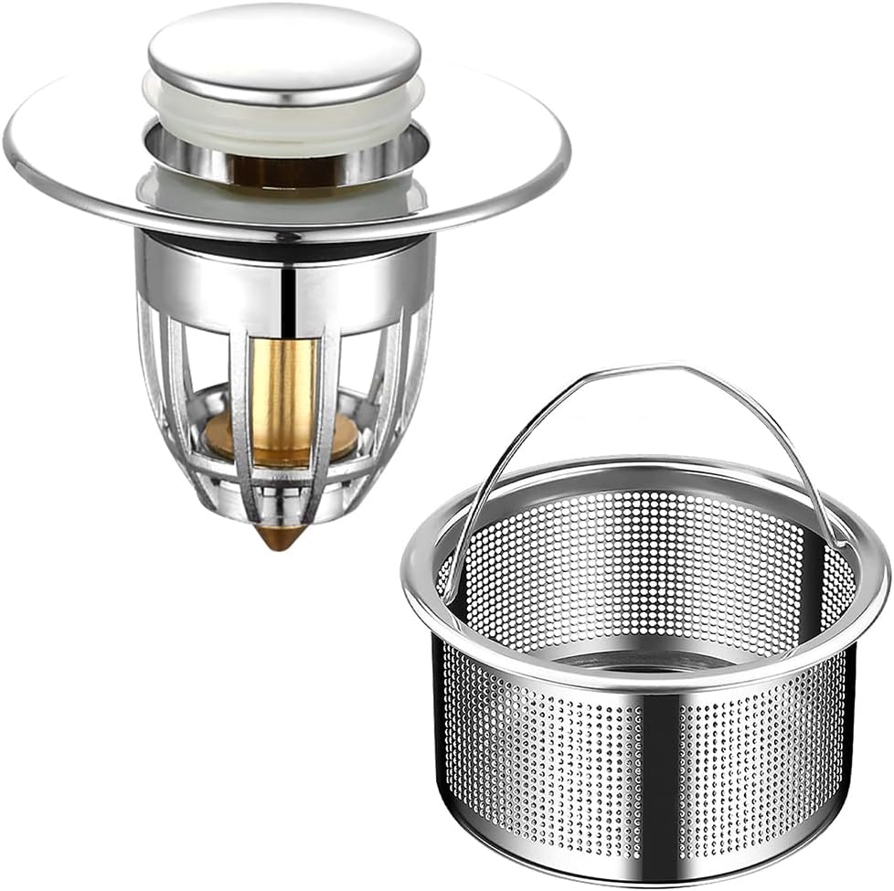 2 Pack Kitchen Sink Plug Strainer, Stainless Steel Sink Plug