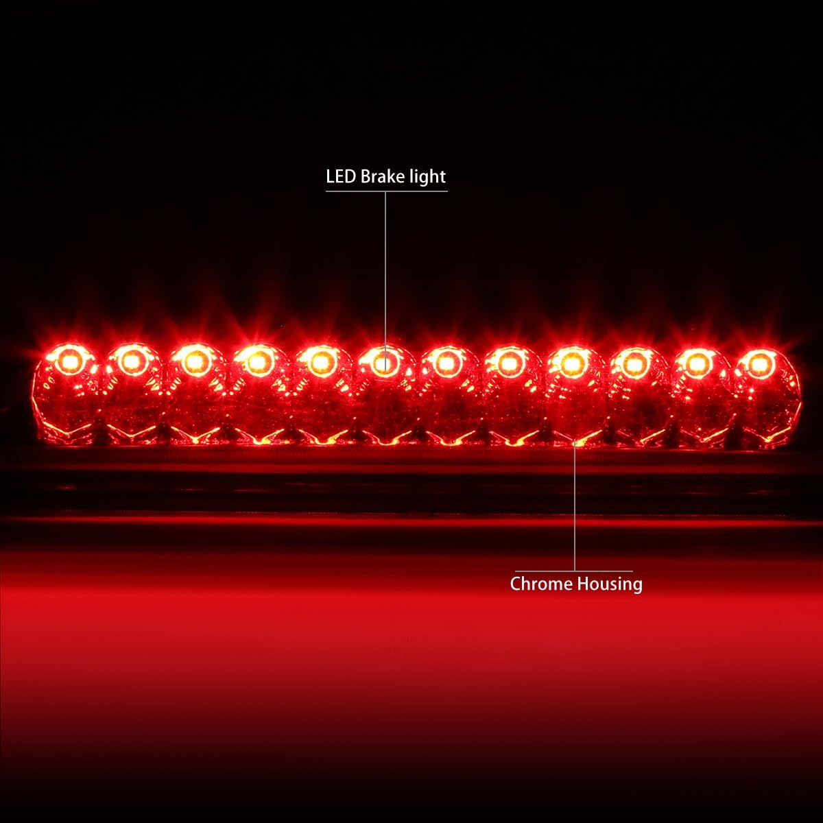 DNA MOTORING 3BL-FE98-LED-RD Red Lens LED High Mount 3rd Third Brake Light [Compatible with 98-01 Ford Explorer]
