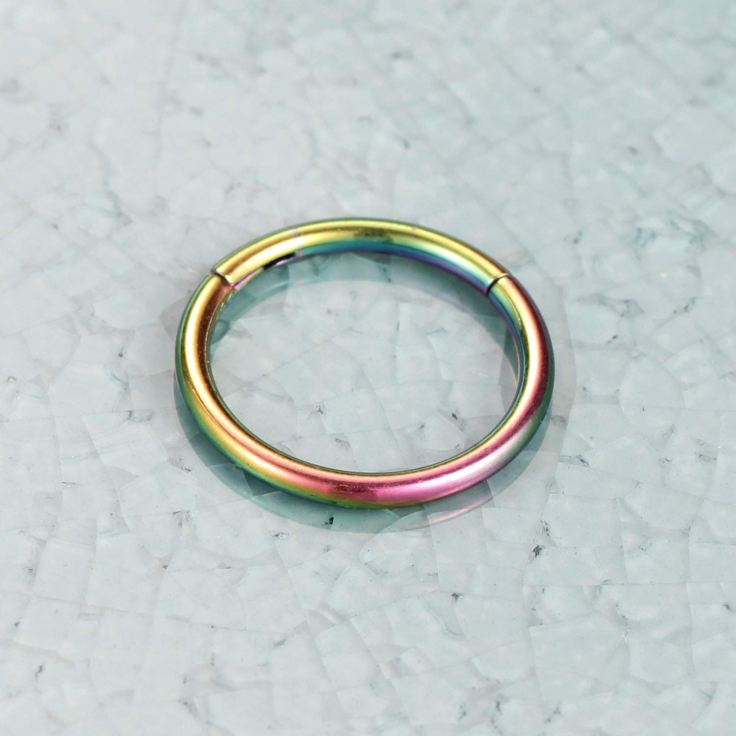 hengkaixuan 2 szt. tytanowe pierścienie do nosa na zawiasach segmentowe pierścienie zatrzaskowe chrząstka helix warga tragus muszla piercing biżuteria śpioszki kolczyki płatek przegrody nosowej