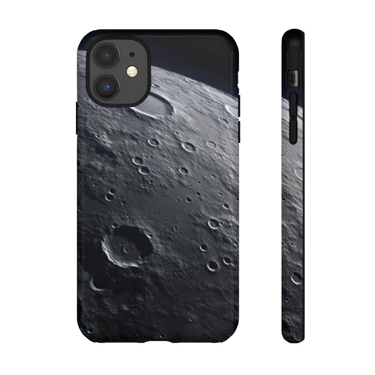 Coque iPhone 11 texture de surface de lune cratérée premium gris