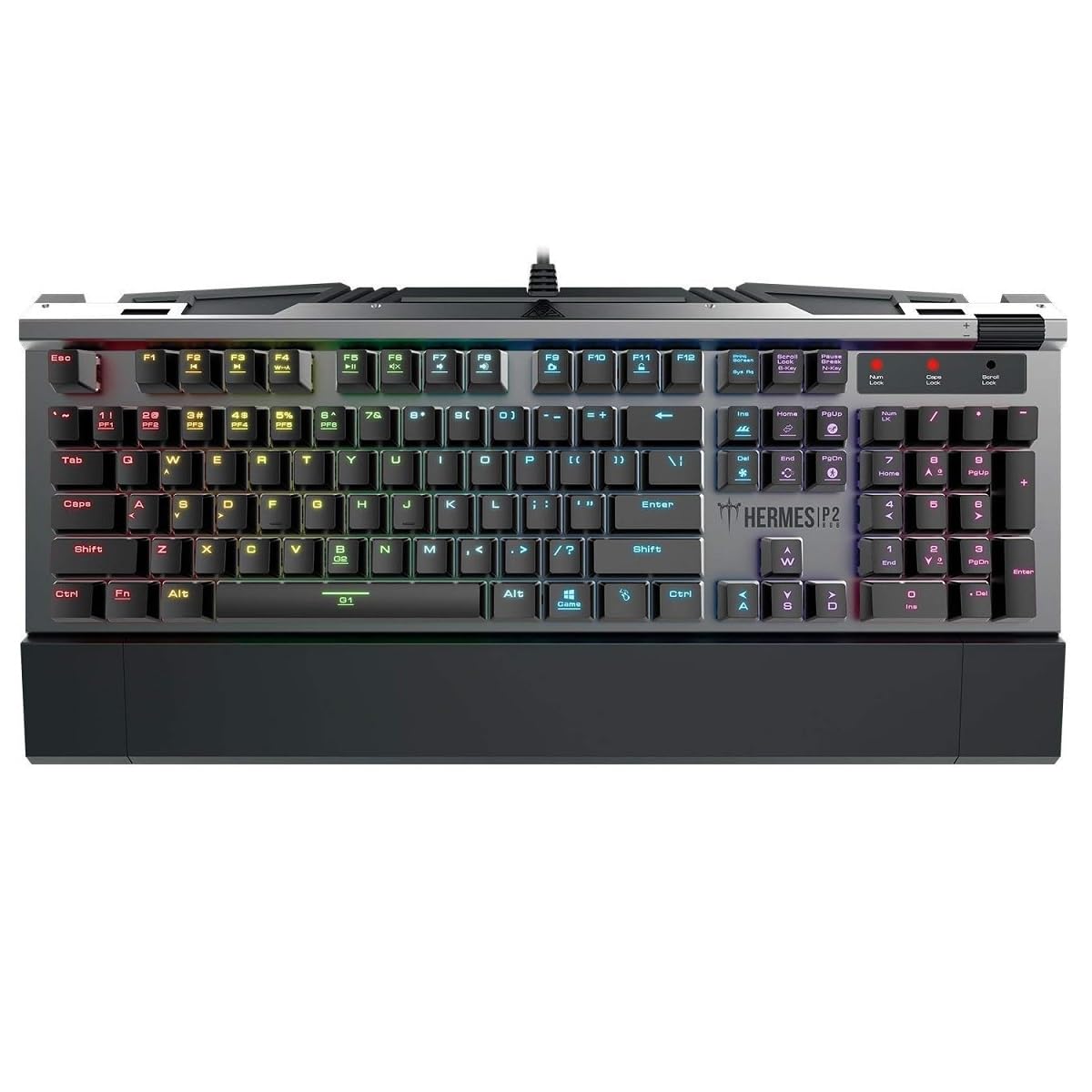 GAMDIAS Hermes P2 Black Tastiera Meccanica USB da Gaming 104 Switches Blu Keyboard Retroilluminata RGB Layout UK