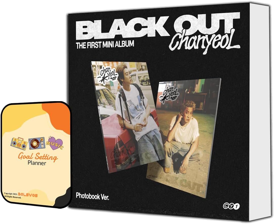 CHANYEOL (EXO) Black Out Album [Day + Night (2 Normal ver.) Full Album Set]+Pre Order Benefits+BolsVos Exclusive K-POP Inspired Digital Merches