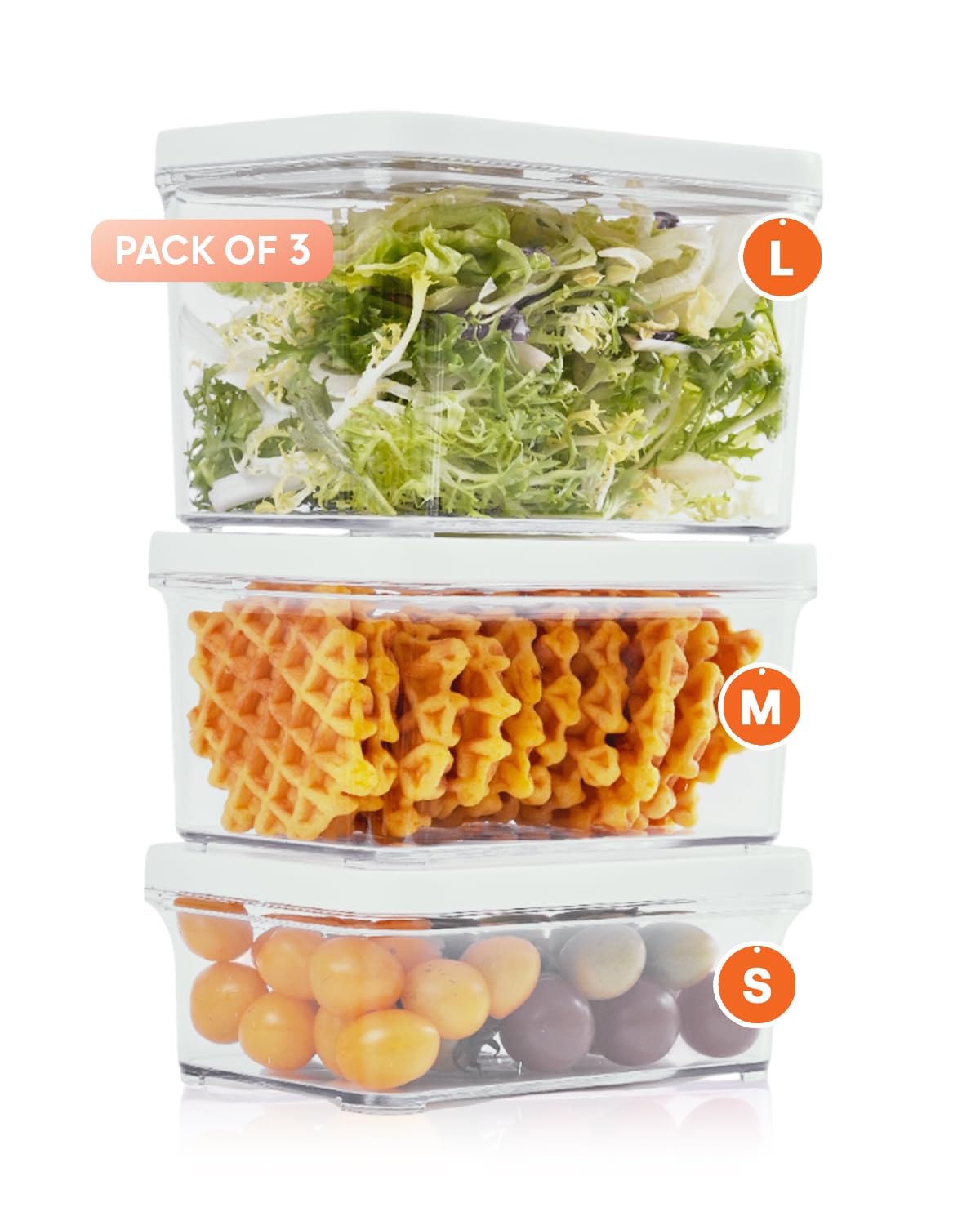 GIRAFFYCO Vacuum Food Storage Canister Set (3 pcs) – BPA-Free, Durable Food Containers for Vacuum Sealer Machine, Extend Freshness 3-5X, Freezer Safe