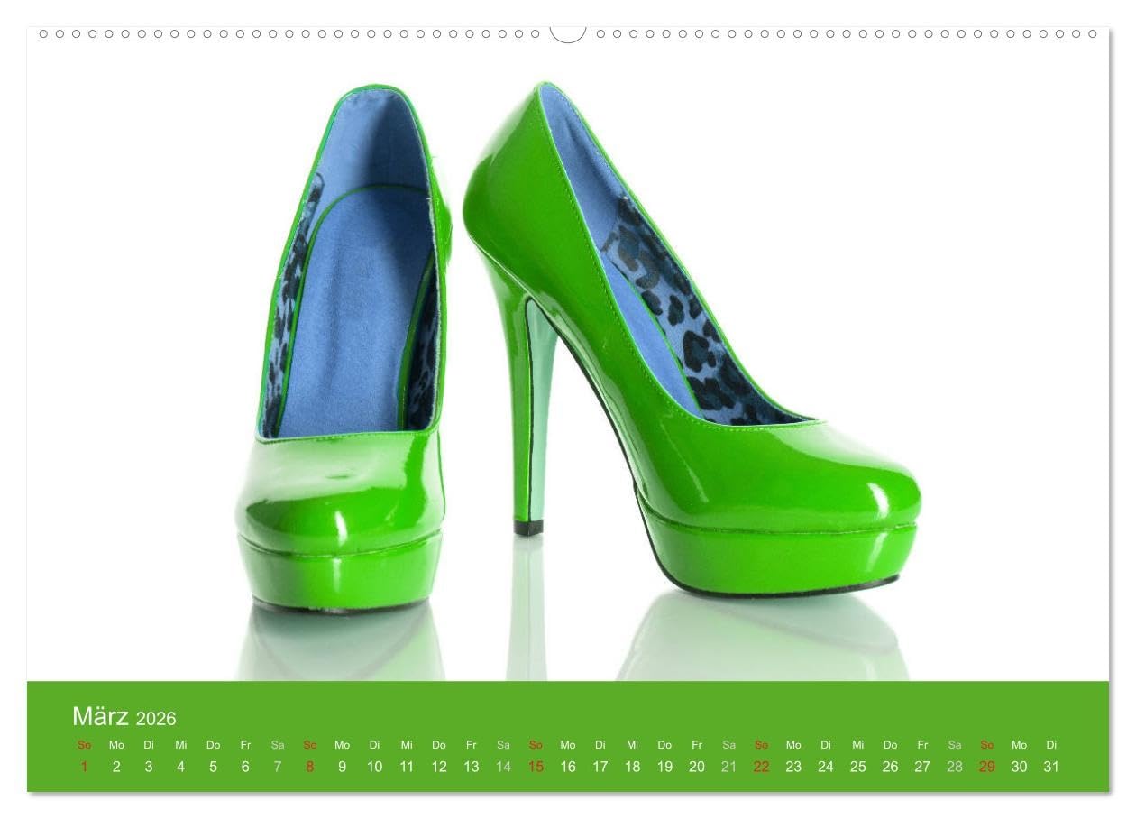 Farbenfrohe High Heels (Wandkalender 2026 DIN A2 quer), CALVENDO Monatskalender: High Heels können nicht nur sexy und erotisch, sondern durchaus auch farbenfroh sein. (CALVENDO Erotik)