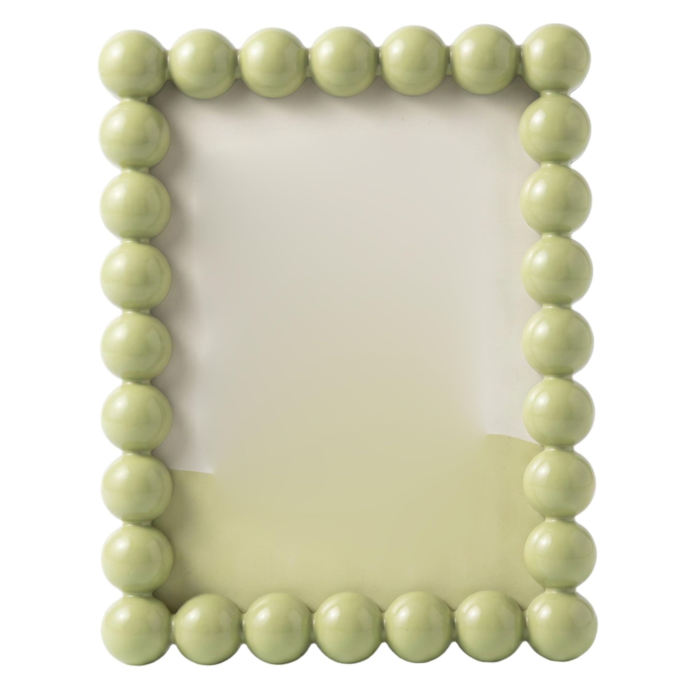 Cute Picture Frames, Unique Picture Frame With Beaded Border, Tabletop & Wall Mountable, Modern Minimalist Decor For Home, 4x6 Inch, Green ;1