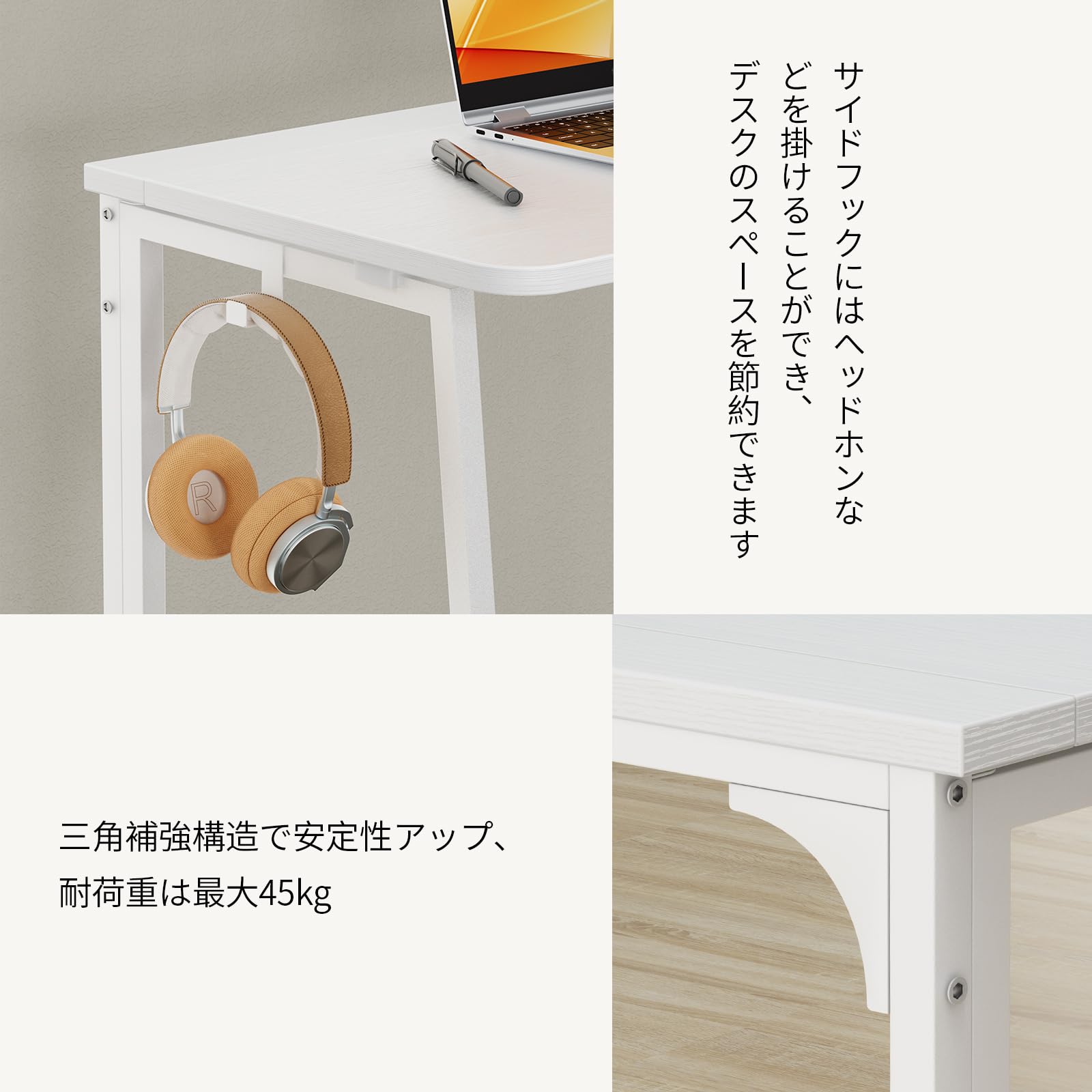 Amazon | WOHOMO デスク 折りたたみデスク 幅80*奥行40*高さ74.5cm