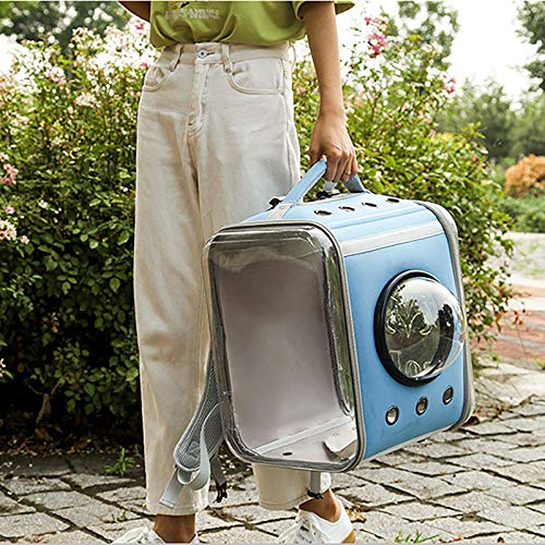 Sac à dos pour chats avec capsule spatiale transparente et structure pliante couleur bleue - 4