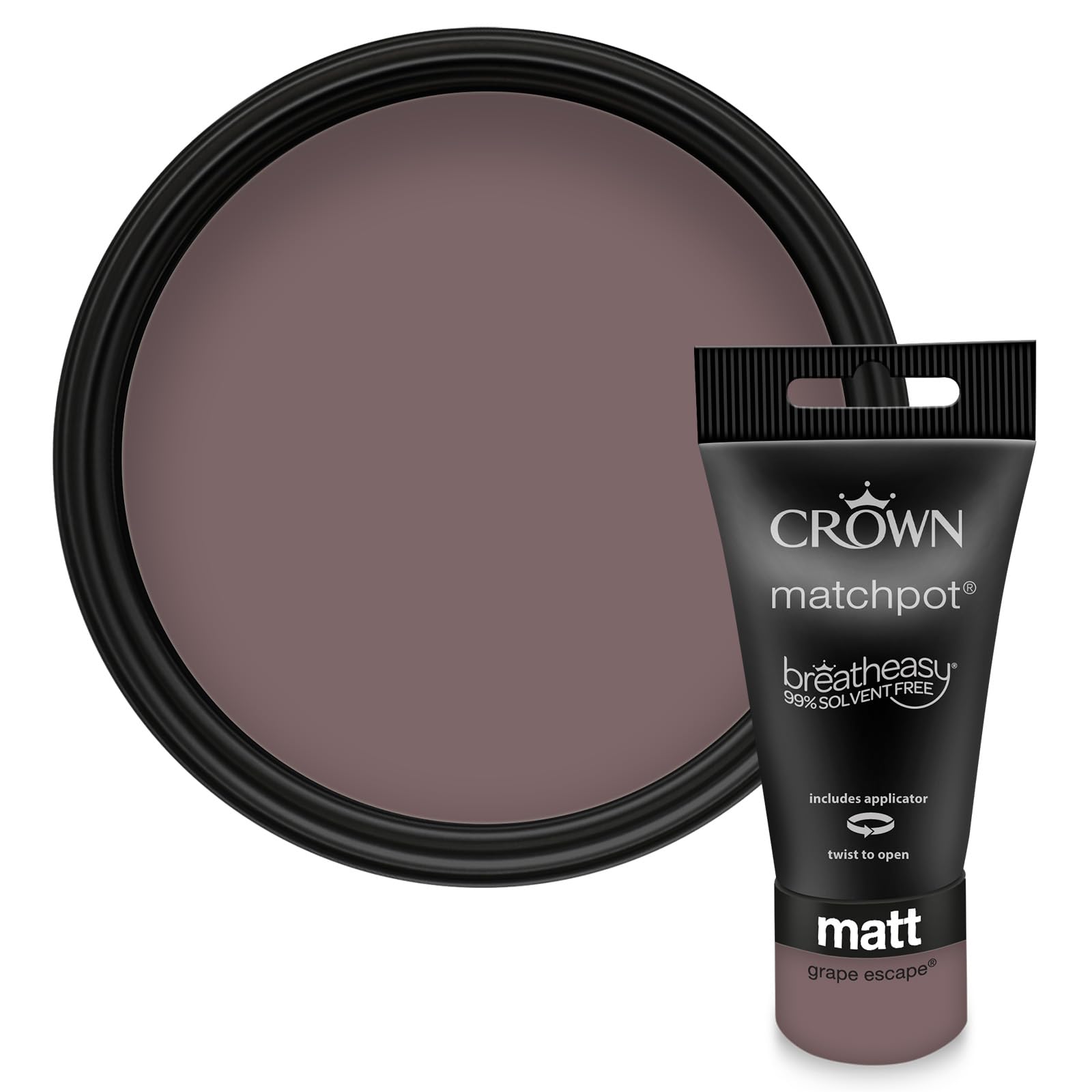 Crown WALLS & CEILINGS Lilac Matt Paint Tester - Sample 40ml