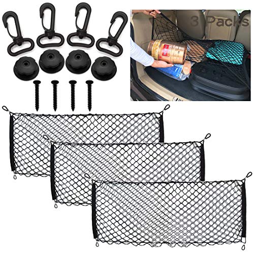 MOAMUN 3PCS Red De Carga De Maletero con sobre Ajustable con Ganchos...